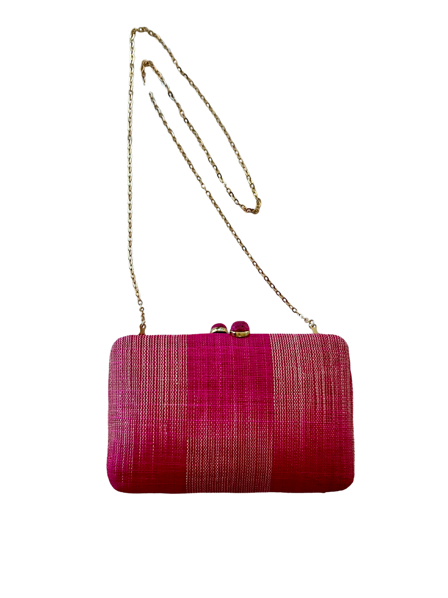 Ikat Pink & Natural Abaca Pinangabol Clutch