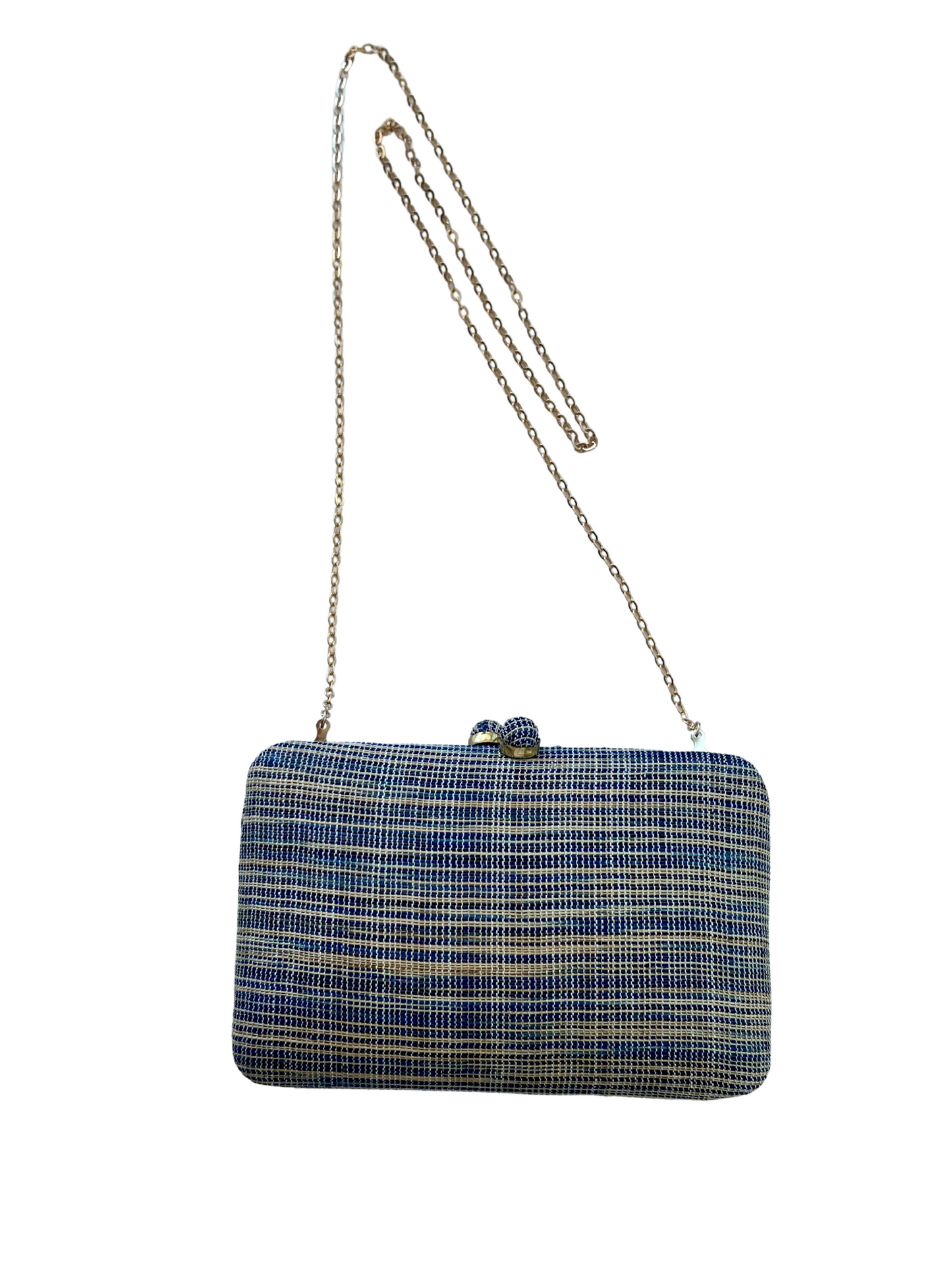 Pinangabol Blue & Natural Abaca Clutch