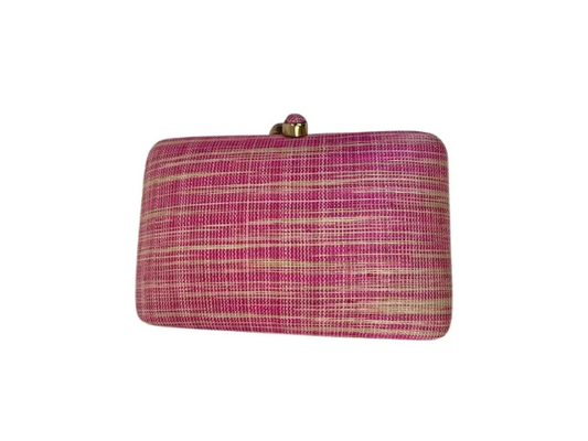 Pinangabol Pink & Natural Abaca Clutch