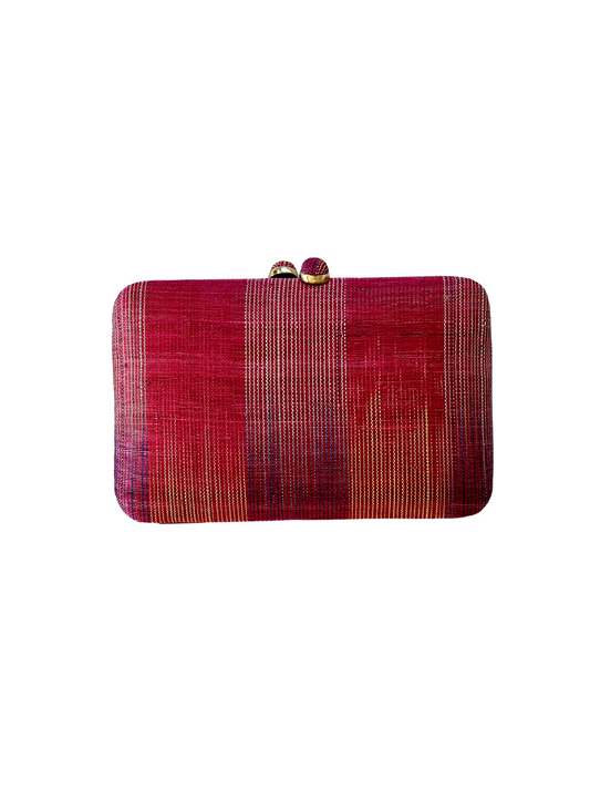 Ikat Pink Purple & Orange Abaca Pinangabol Clutch