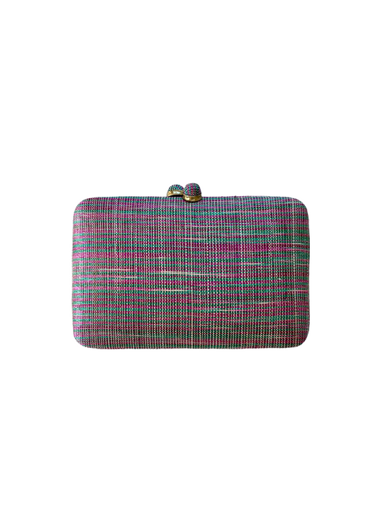 Pinangabol Pink & Green Abaca Clutch