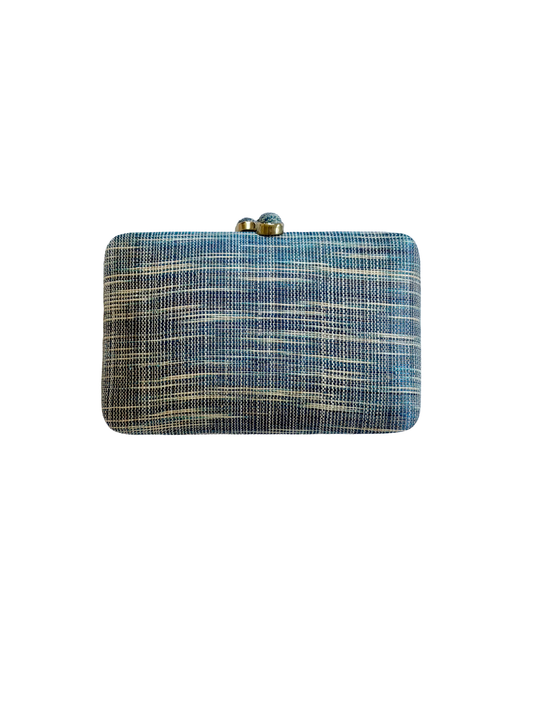 Pinangabol Blue & Natural Abaca Clutch