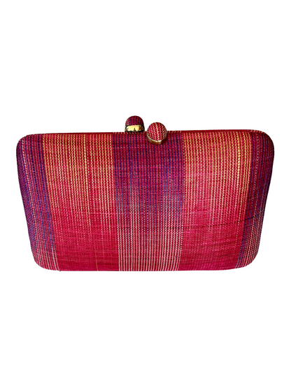 Ikat Pink Purple & Orange Abaca Pinangabol Clutch