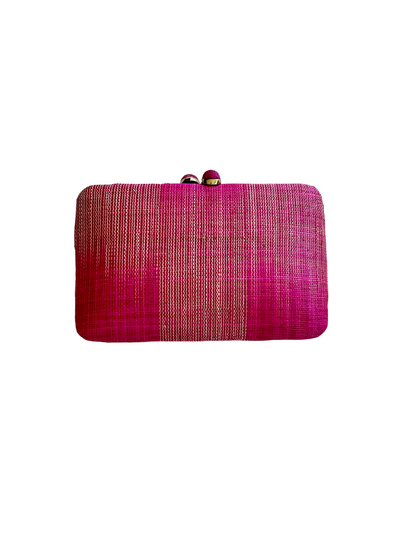 Ikat Pink & Natural Abaca Pinangabol Clutch