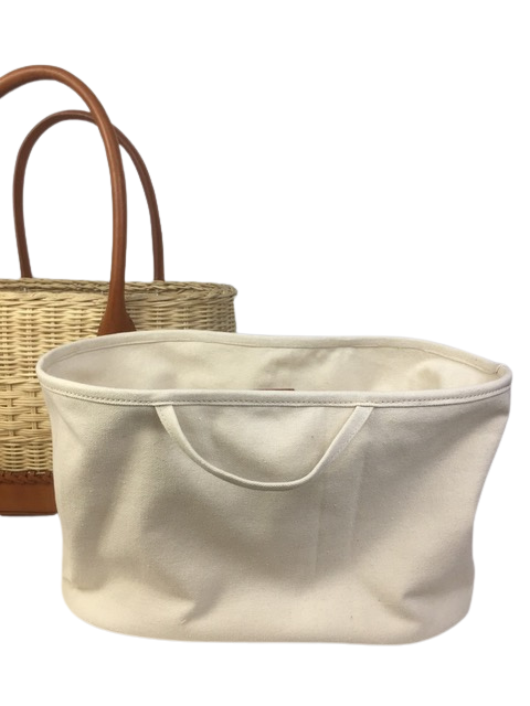 Hand-Basket Tote Saddle Leather Middle Weave Large